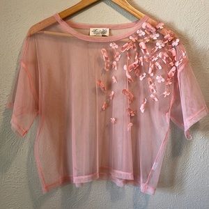 Forever 21 Floral Sheer Top